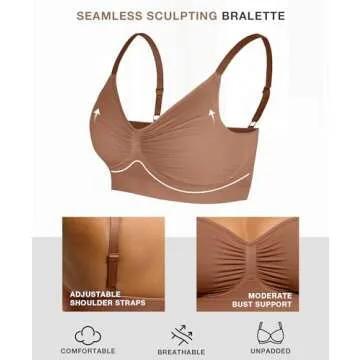 Lover-Beauty Women's Wireless T-Shirt Bra Seamless Bralettes High Elasticity Everyday Bras Comfort Sports Bra Nude