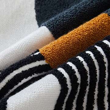 Boho Stylish Accent Throw Pillow Covers 18x18 Tribe Modern Round Arched Geometric Decorative Abstract Pillowcase for Bed Couch Living Room,1 PC,Tan and Black