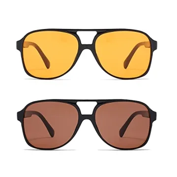 TIANYESY Classic Vintage Aviator Sunglasses for Women Men Large Frame Retro 70s Sunglasses