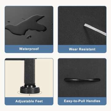 DUMOS Dresser for Bedroom, Storage Organizer Units Furniture, Chest Tower TV Stand with Fabric Bins, Metal Frame, Wooden Top for Nursery, Living Room, Closet