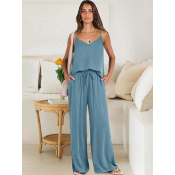 Shop ANRABESS Women's Linen Lounge Set for Summer Style