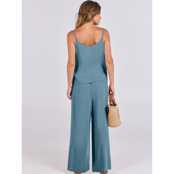 Shop ANRABESS Women's Linen Lounge Set for Summer Style