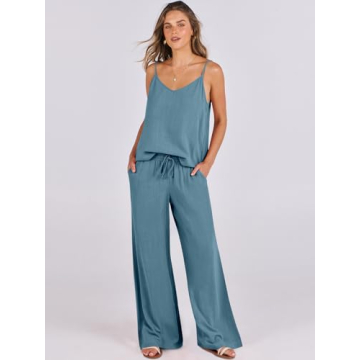 Shop ANRABESS Women's Linen Lounge Set for Summer Style