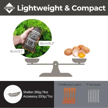 Onewind Emergency Shelter Lightweight Rainproof Tarp for Camping