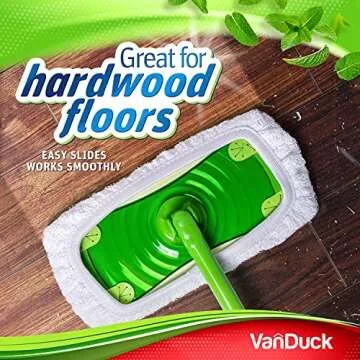 VanDuck Reusable 100% Cotton Mop Pads Compatible with Swiffer Sweeper (2-Pack), Terry Cloth Mop Covers Washable for Wet Mopping and Floor Cleaning (Handle is Not Included)