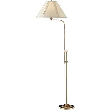 Cal Lighting BO-216-AB Floor Lamp with Tan Fabric Shades, Antique Bronze Finish, Copper