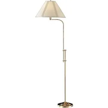 Cal Lighting BO-216-AB Floor Lamp with Tan Fabric Shades, Antique Bronze Finish, Copper