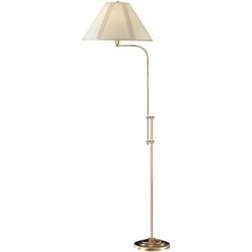 Cal Lighting BO-216-AB Floor Lamp with Tan Fabric Shades, Antique Bronze Finish, Copper