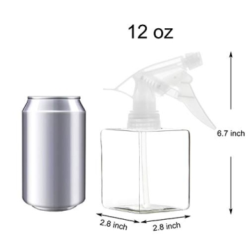 Youngever Clear Square Spray Bottles - 5 Pack, 12 oz
