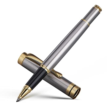 BEILUNER Silver Chrome Metal Ballpoint Pen Gift Set - Elegant Professional Writing