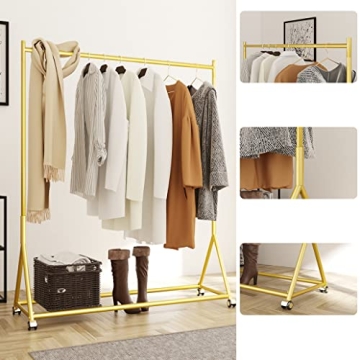 Stylish DR.IRON Gold Clothing Rack - Durable & Functional