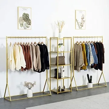 Stylish DR.IRON Gold Clothing Rack - Durable & Functional