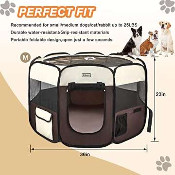 Aliparr Portable Pet Playpen for Dogs Cats Rabbits