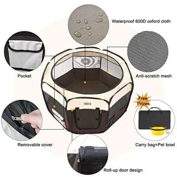 Aliparr Portable Pet Playpen for Dogs Cats Rabbits