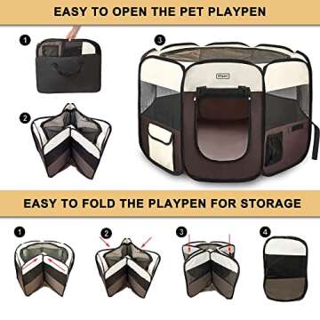 Aliparr Portable Pet Playpen for Dogs Cats Rabbits