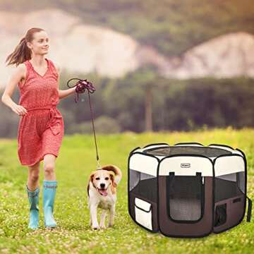Aliparr Portable Pet Playpen for Dogs Cats Rabbits