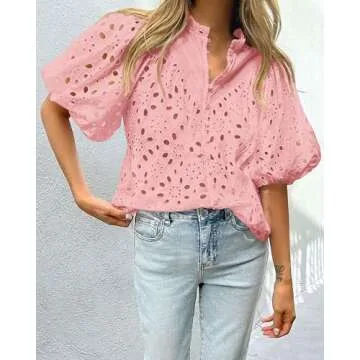 PRETTYGARDEN Women's Casual Summer Lantern Sleeve Top