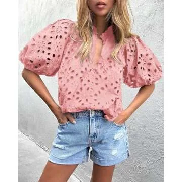 PRETTYGARDEN Women's Casual Summer Lantern Sleeve Top