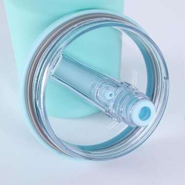 Generic 2 PCS 40 oz Replaceble Tumbler Flip Straw Lid for Stanley Quencher, Straw Lid Replacement Fi...