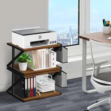 Y&ME YM Desktop Printer Stand - 2 Tier Organizer with Storage Bag