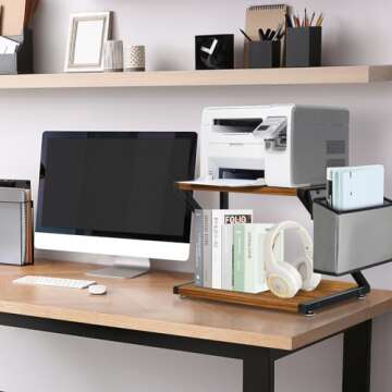 Y&ME YM Desktop Printer Stand with Storage Bag