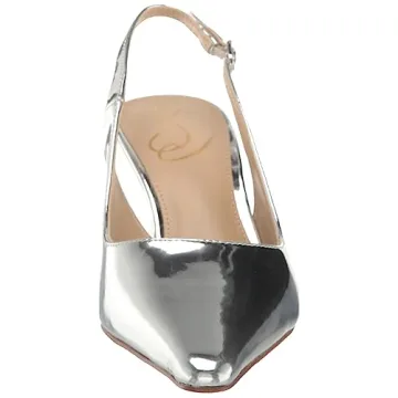 Shop Sam Edelman Bianka Sling Pump Soft Silver for Comfort