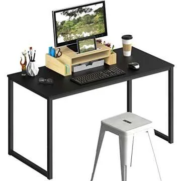 SHW Mission Home Office 40-Inch Computer Desk, Black
