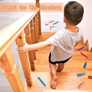 MASSRT Triangle Jumbo Toddler Crayons 12 Count, Non Toxic Unbreakable Crayons, Easy-Grip Washable Crayons, Safe Coloring Gifts for Babies and Children