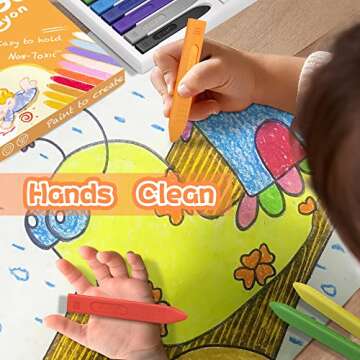 MASSRT Triangle Jumbo Toddler Crayons 12 Count, Non Toxic Unbreakable Crayons, Easy-Grip Washable Crayons, Safe Coloring Gifts for Babies and Children