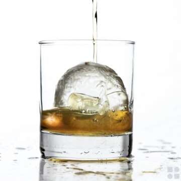 glacio Round Ice Cube Molds – Whiskey Sphere Maker – Makes 2.5 Inch Ice Balls – 2 Pack