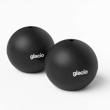 glacio Round Ice Cube Molds – Whiskey Sphere Maker – Makes 2.5 Inch Ice Balls – 2 Pack