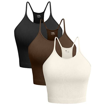 OQQ Women's 3 Piece Sleeveless Tank Top Set for Casual Style