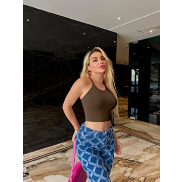 OQQ Women's 3 Piece Sleeveless Tank Top Set for Casual Style