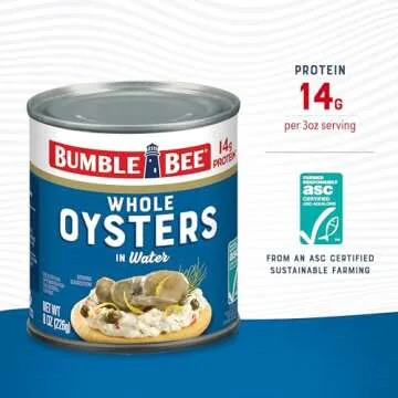 Bumble Bee Premium Select Whole Canned Oysters - 12 Pack of 8 oz