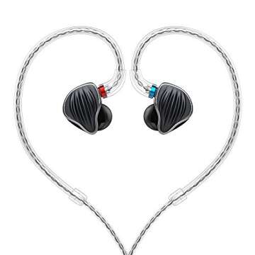 FiiO FH5 Best Over The Ear Headphones/Earphones Detachable Cable Design HiFi Quad Driver Hybrid (1 Dynamic + 3 Knowles BA) in-Ear Monitors for iOS and Android Computer PC Tablet