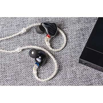 FiiO FH5 Best Over The Ear Headphones/Earphones Detachable Cable Design HiFi Quad Driver Hybrid (1 Dynamic + 3 Knowles BA) in-Ear Monitors for iOS and Android Computer PC Tablet