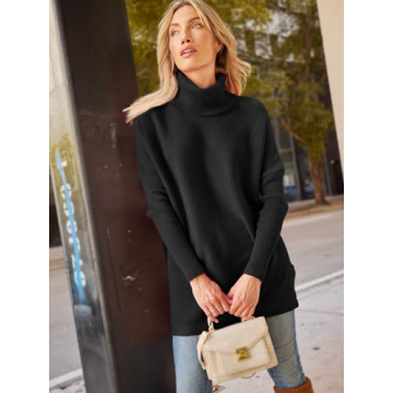 LILLUSORY Oversized Turtleneck Pullover Sweater for Women