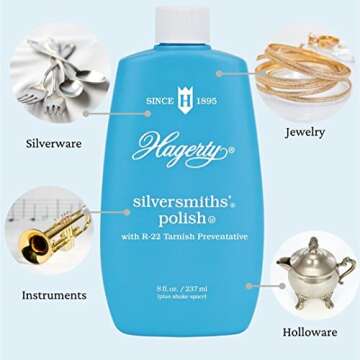 Hagerty Silversmiths' Polish - Professional Silver Cleaner and Tarnish Remover for Jewelry, Silverwa...