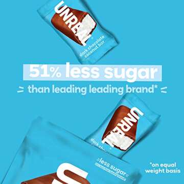 UNREAL Dark Chocolate Coconut Bars | 3g Sugar | Certified Vegan, Gluten Free, Fair Trade, Non-GMO | No Sugar Alcohols or Soy | Pack of 6