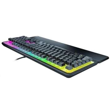 ROCCAT Magma Silent Membrane Switch PC Gaming Keyboard with 5 Zone/10 LED AIMO RGB Top Plate and Detachable Palm Rest - Black