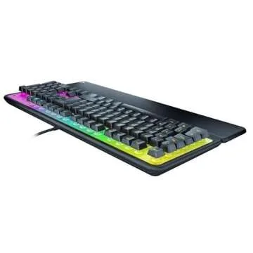 ROCCAT Magma Silent Membrane Switch PC Gaming Keyboard with 5 Zone/10 LED AIMO RGB Top Plate and Detachable Palm Rest - Black