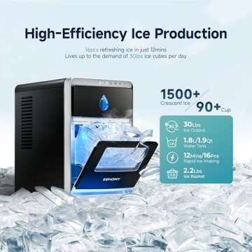 EUHOMY LunaArc™ Ice Maker - Fast, Efficient & Clean
