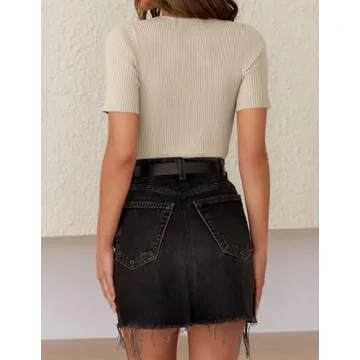 Stylish ZESICA Ribbed Knit Summer Tee for Every Outfit