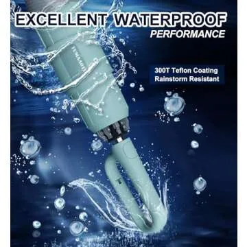 QWB TUMAAOTU Inverted Umbrella with Carabiner Handle, Wind Proof Umbrellas For Rain, 46 Inch Portable Reverse Folding Umbrella, Car Umbrella for Women Men, 10 Ribs (dark green)