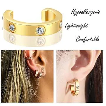 RIMRIVA Gold Love Earrings for Women Stocking Stuffers Stainless Steel Hoop Christmas Earrings Jewelry Valentines Gifts Her