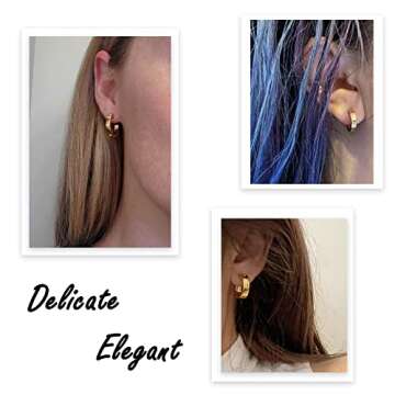 RIMRIVA Gold Love Earrings for Women Stocking Stuffers Stainless Steel Hoop Christmas Earrings Jewelry Valentines Gifts Her