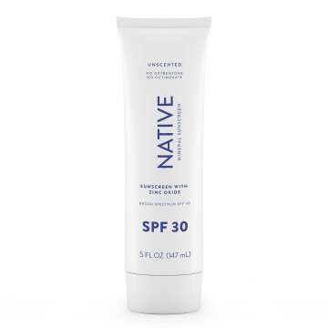 Native Sunscreen SPF 30, Zinc Oxide Dermatologist Tested Suitable for Sensitive Skin & Hawaii Compli...