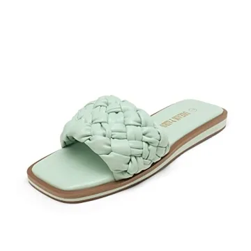 Dream Pairs Women's Square Open Toe Slide Sandals for Summer