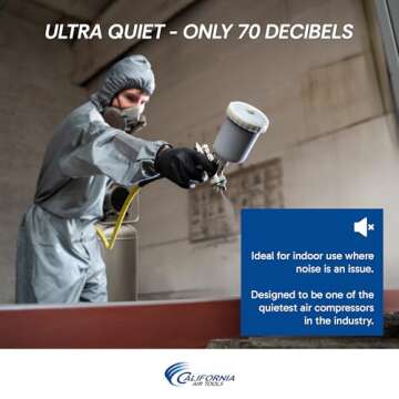 California Air Tools 20020 2.0 HP Ultra Quiet and Oil-Free Air Compressor with Wheels, 20 Gallon Tank Capacity, 70 dB Noise Level, Electric, Portable