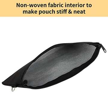 Aspire 6-Pack Canvas Makeup Bags, Blank Cotton Zipper Bags for DIY Craft, 7-3/4 x 4-1/2 Inch (Black & Natural)